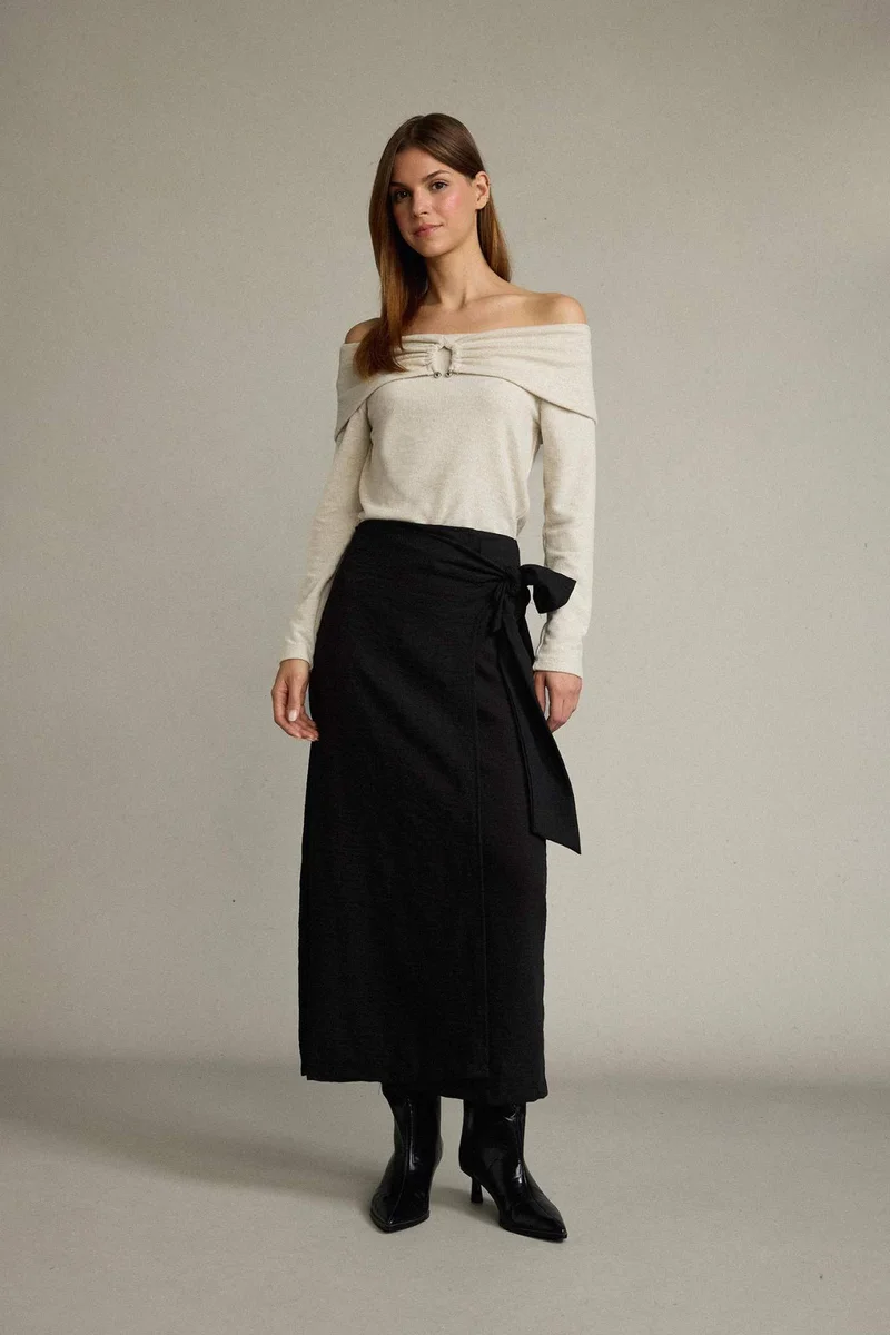 ديفاكتو Relax Fit Linen Skirt