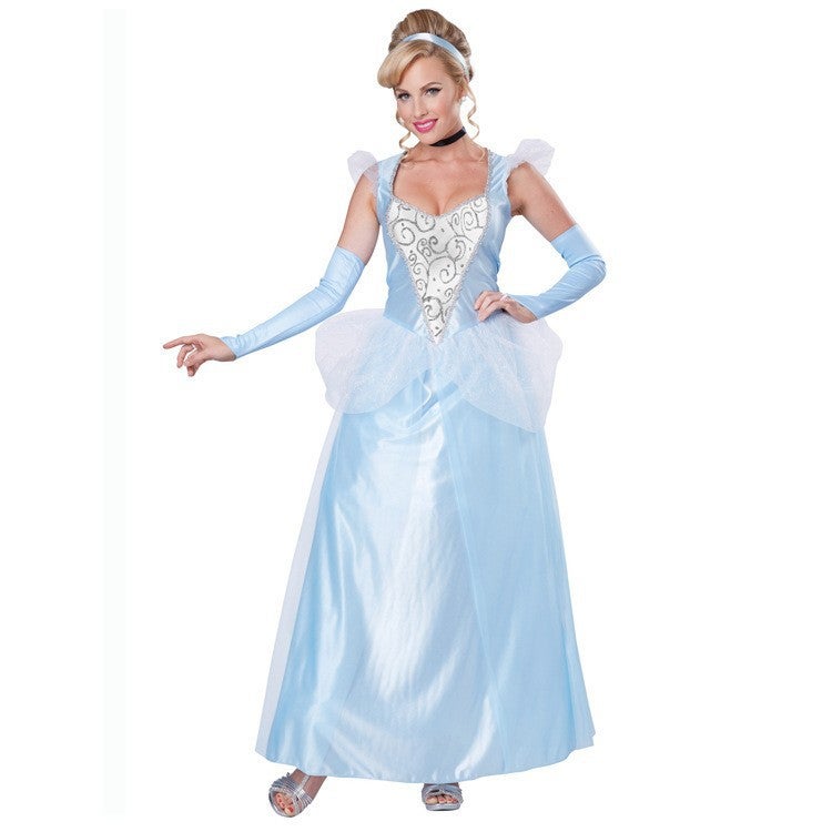 Loquat Princess Dress Cinderella Princess Dress Adult Blue Dress Fairy Tale Cinderella Cos Prom Dress - Image 1