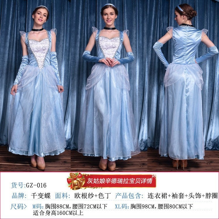 Loquat Princess Dress Cinderella Princess Dress Adult Blue Dress Fairy Tale Cinderella Cos Prom Dress - Image 3