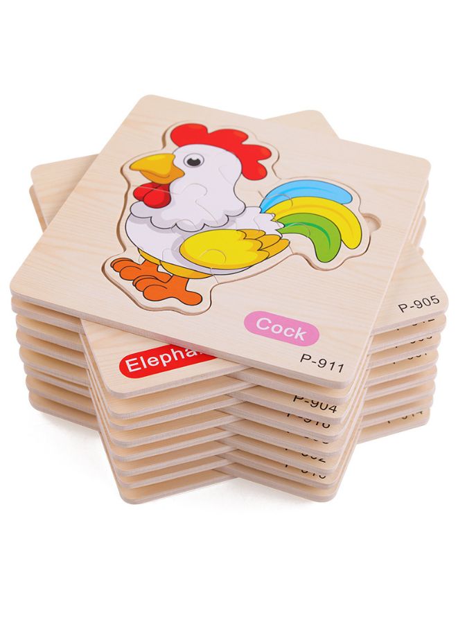 Jigsaw 3D Wooden Puzzle Toys Cartoon Animals Traffic Cards Intelligence Early Learning Toy for Children Animal Set Squirrel - Image 5