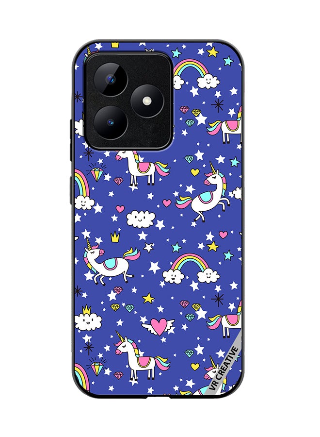 VR CREATIVE Protective Case Cover For Realme C53 Unicorns Design Multicolour - Image 1