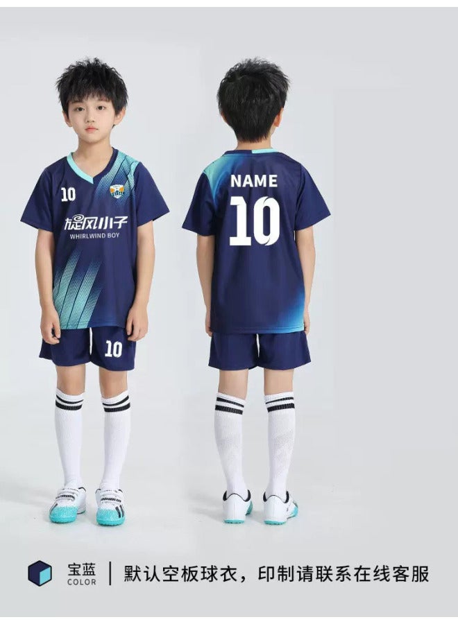 Summer Children's Football Jersey Set Quick-Dry Boys Girls Training Suit Printing
