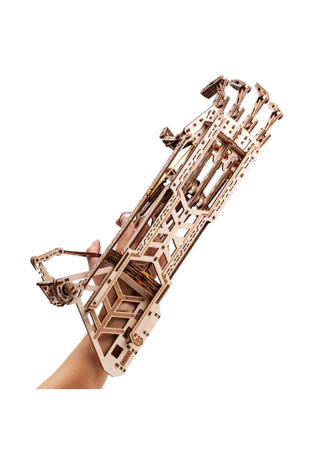 DROVO Wooden 3D Puzzle Mechanical Arm – DIY Robot Hand Exoskeleton Model Kit for Kids & Adults | 14 Joints, Functional Gripper, Eco-Friendly Build - Image 3