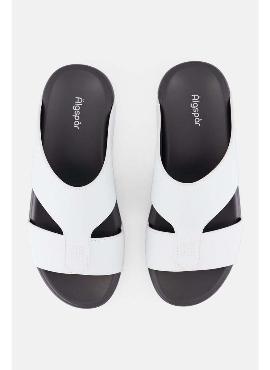 Algspar Men Slip On Arabic Sandals, White  - Image 4