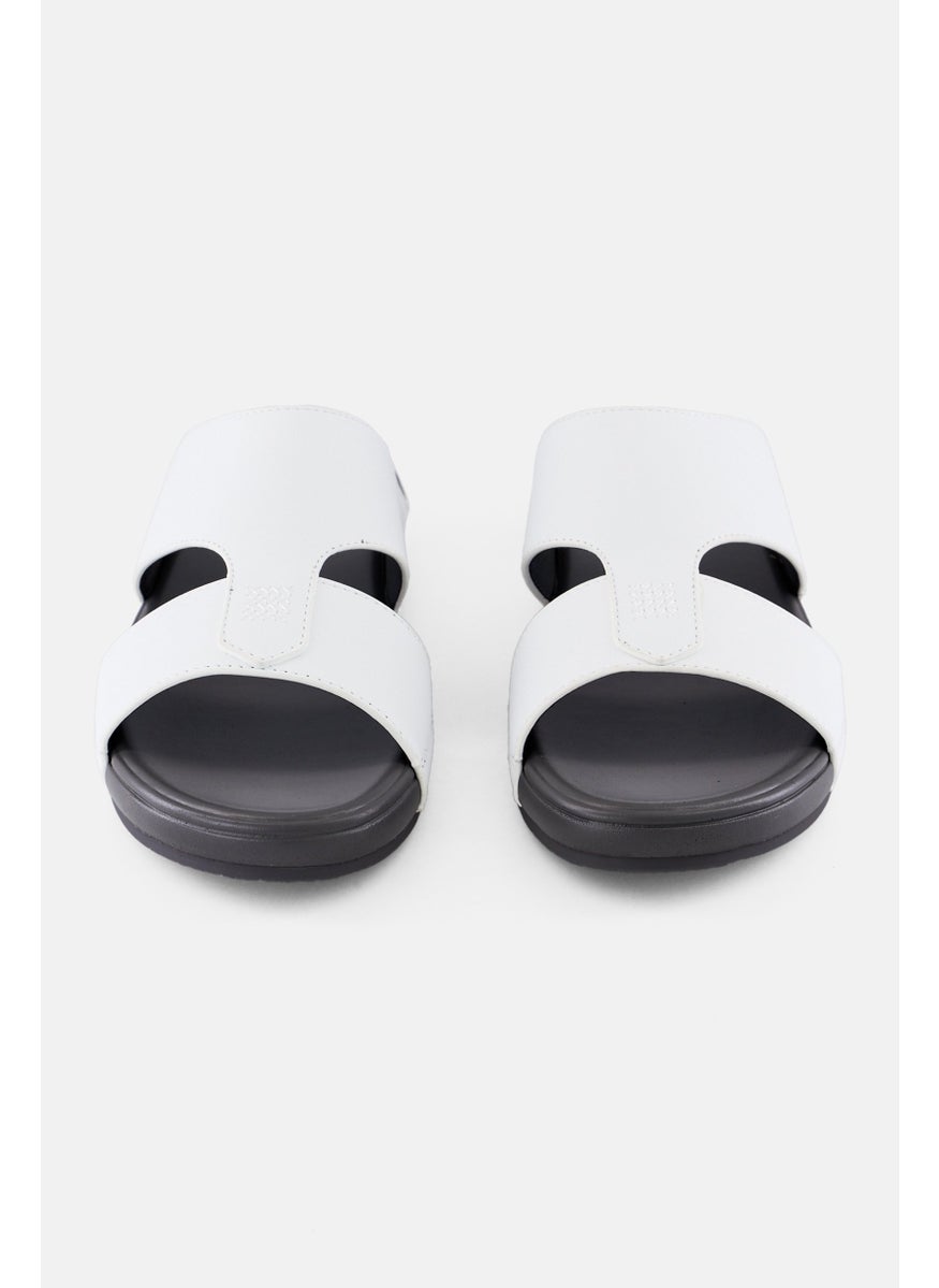 Algspar Men Slip On Arabic Sandals, White  - Image 2