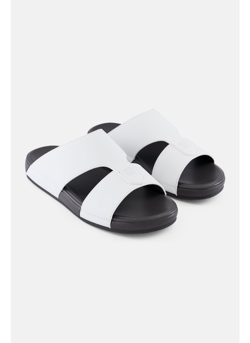 Algspar Men Slip On Arabic Sandals, White  - Image 1