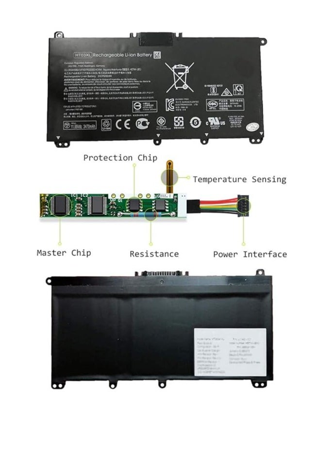 Generic HT03XL HT03041XL L11119-855 Battery for HP Pavilion 15-CS 15-CW 15-DA 15-DB 15-DQ 15-DW 14-CE 14-CF 14-CK 14-CM 14-DH 14-DK 14-DQ 17-CA 17-by HSTNN-UB7 J HSTNN-DB8R HSTNN-DB8S L11421-2C2 L11421-542  - Image 3