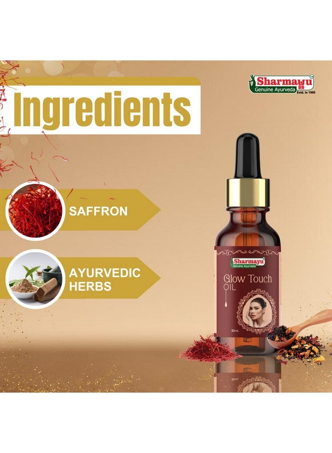 Sharmayu Glow Touch Oil | Ayurvedic Face Oil for Glowing Skin, Dark Spot Removal & Anti-Aging | Saffron & Herbal Blend | 30 ml - Image 3