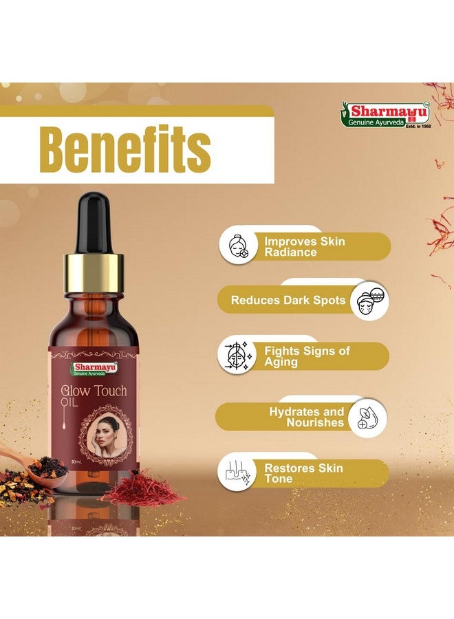 Sharmayu Glow Touch Oil | Ayurvedic Face Oil for Glowing Skin, Dark Spot Removal & Anti-Aging | Saffron & Herbal Blend | 30 ml - Image 2