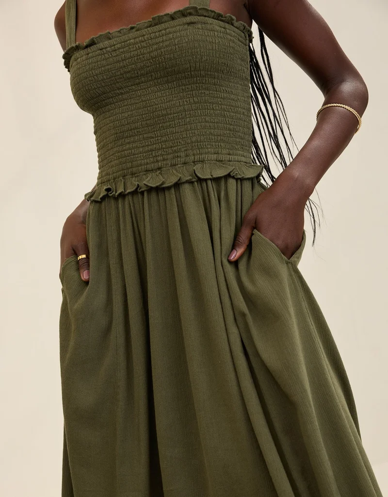 Aerie  Aerie At The Barre Smocked Dress for Women | Best Price UAE
