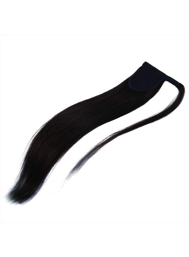 SEGO Ponytail Extension Human Hair Pony Tails Hair Extensions Wrap Around Ponytail Hair Extensions 100% Real Remy Hair With Magic Paste Long Straight For Women 20 Inch 95g #02 Dark Brown - Image 5