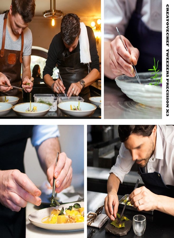 CREATIVECHEF Professional Chef Plating Kit, 7 Piece Culinary Plating Set, Black, Stainless Steel - Image 5