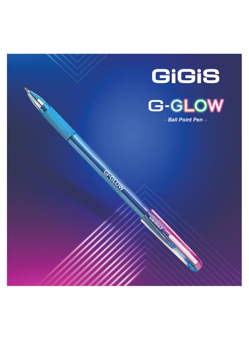 Gigis Glow Nickel Silver Tip Ball Point Pen, Smooth Writing Ball Pen for School Office Home, 25-Pieces, 0.7 mm, Blue - Image 3