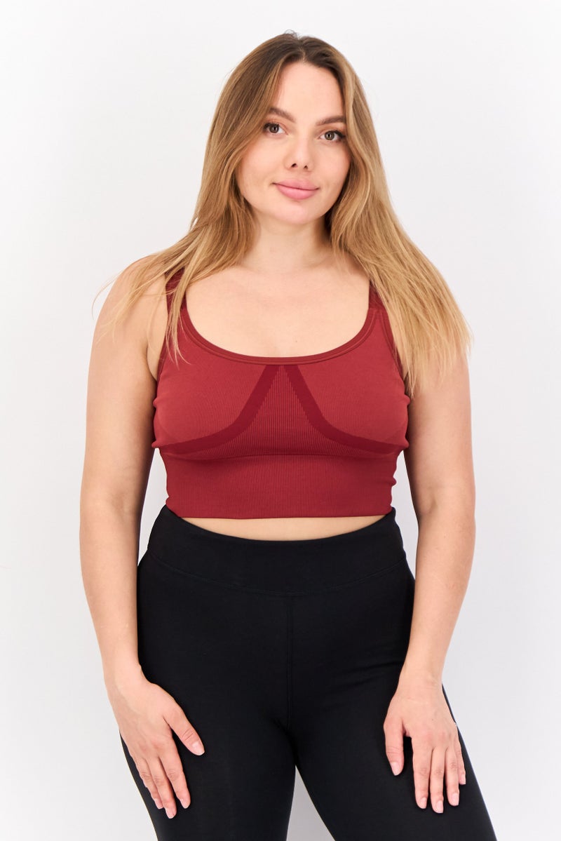 PUMA Women Sportswear Fit Sleeveless Non Padded Training Sport Bra, Brown  - Image 1