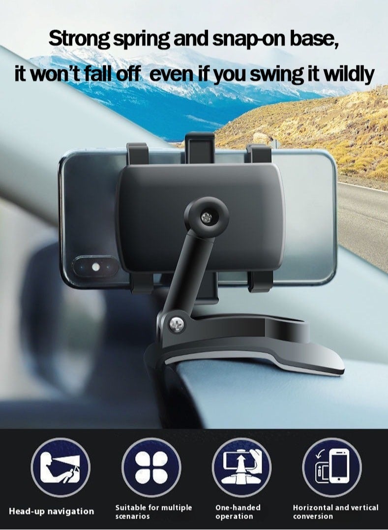 Heavy Duty Car Phone Holder for SUVs/Trucks - Universal Dashboard Mount with Super Strong Suction, Compatible with iPhone 15/14 Pro Max  Samsung Galaxy, Non-Slip HUD Mobile Phone Clip (Black) - Image 3