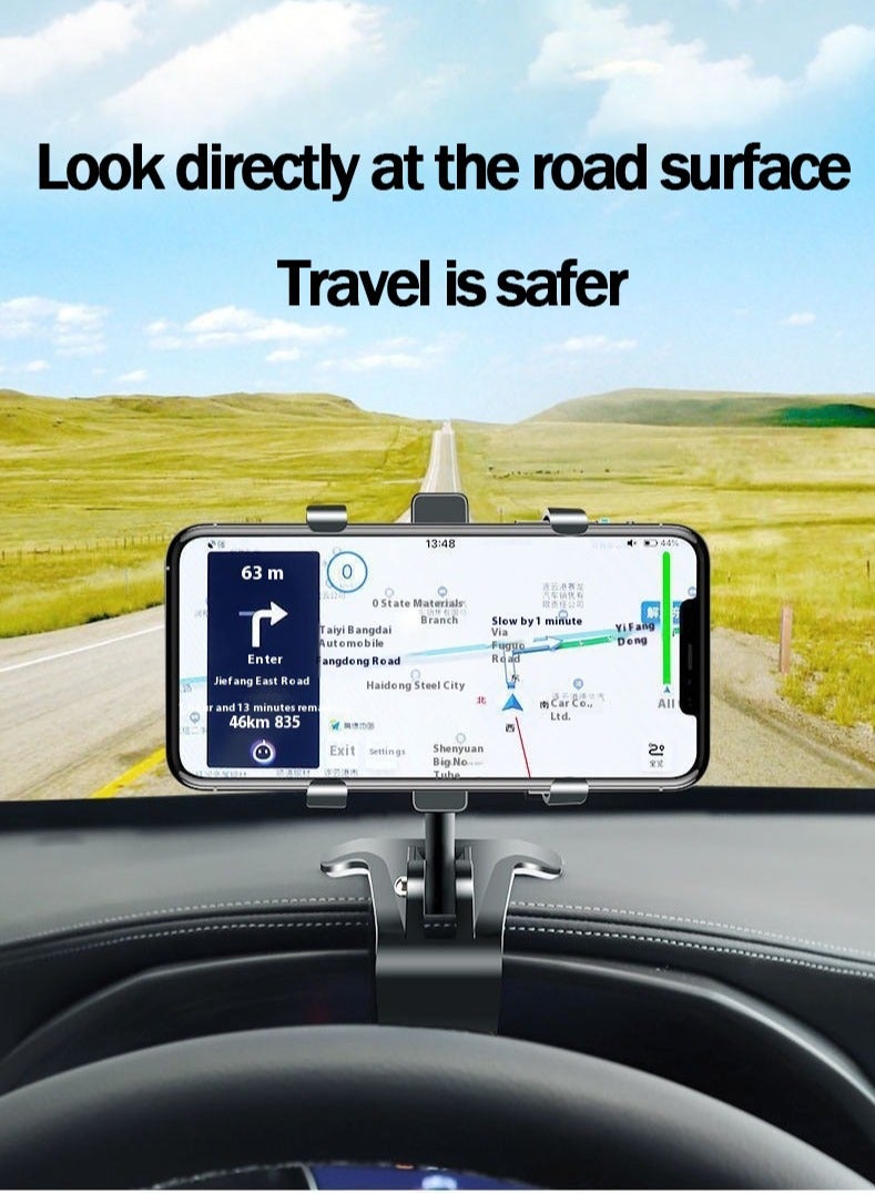 Heavy Duty Car Phone Holder for SUVs/Trucks - Universal Dashboard Mount with Super Strong Suction, Compatible with iPhone 15/14 Pro Max  Samsung Galaxy, Non-Slip HUD Mobile Phone Clip (Black) - Image 2