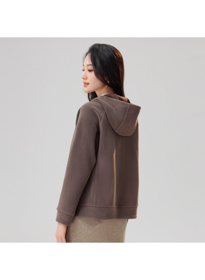 Flying in the snow Soft, Skin-friendly, Warm, Trendy, Minimalist Women's Hooded Jacket, 2025 Spring/autumn New Style Women's Jacket - Image 4