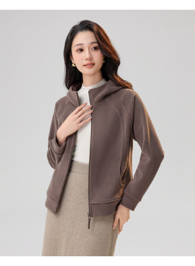 Flying in the snow Soft, Skin-friendly, Warm, Trendy, Minimalist Women's Hooded Jacket, 2025 Spring/autumn New Style Women's Jacket - Image 1