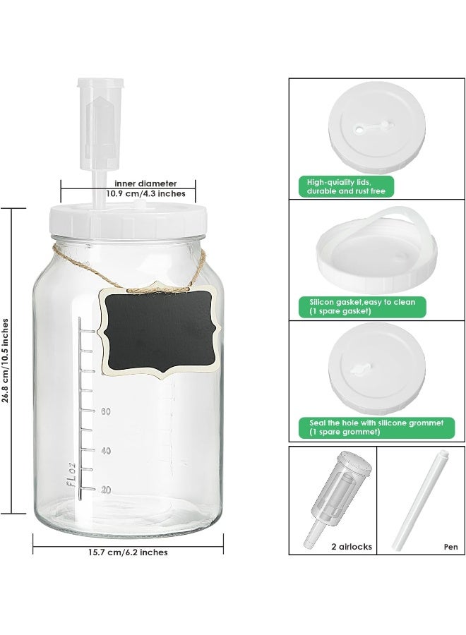 1 Gallon Large Fermentation Jars with Airlocks and Airtight Screw Lid  - Image 1