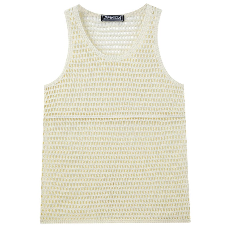 Men's Mesh Knit Vest Sleeveless Summer Casual Top - Image 2
