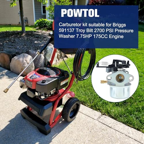 Powtol 2700PSI 2800PSI 3000PSI Carburetor for Troy Bilt 7.75 Hp 8.75 Hp 8.5 Hp 190cc 850ex 875exi 875ex 775ex Pressure Washer Parts Replace 591137 593599 797301 - Image 2