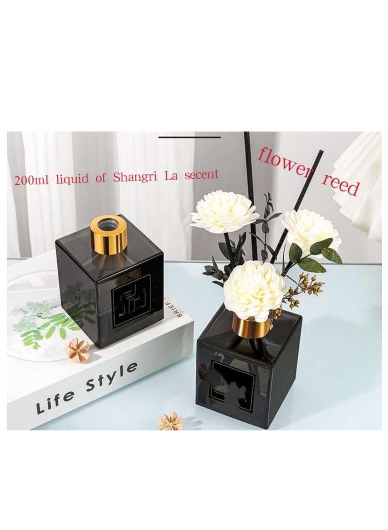 200ml   Shangri-la Scent Flower Reed Diffuser Set Scent Diffuser With Sticks Home Fragrance Flower Diffuser For Home Office Bathroom Shelf Decor  - Image 2