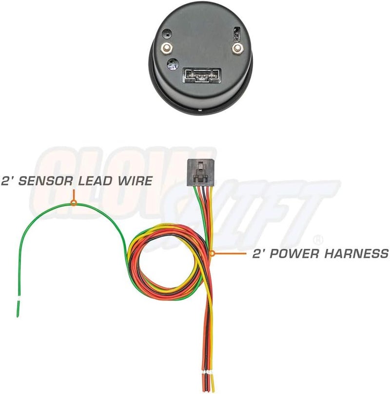GLOWSHIFT Tinted 7 Color 10,000 RPM Tachometer Tach Gauge - for 1-10 Cylinder Gas Powered Vehicle Engines - Includes Wiring - Multi-Color Display - Black Dial - Smoked Lens - 2-1/16" 52mm - Image 2