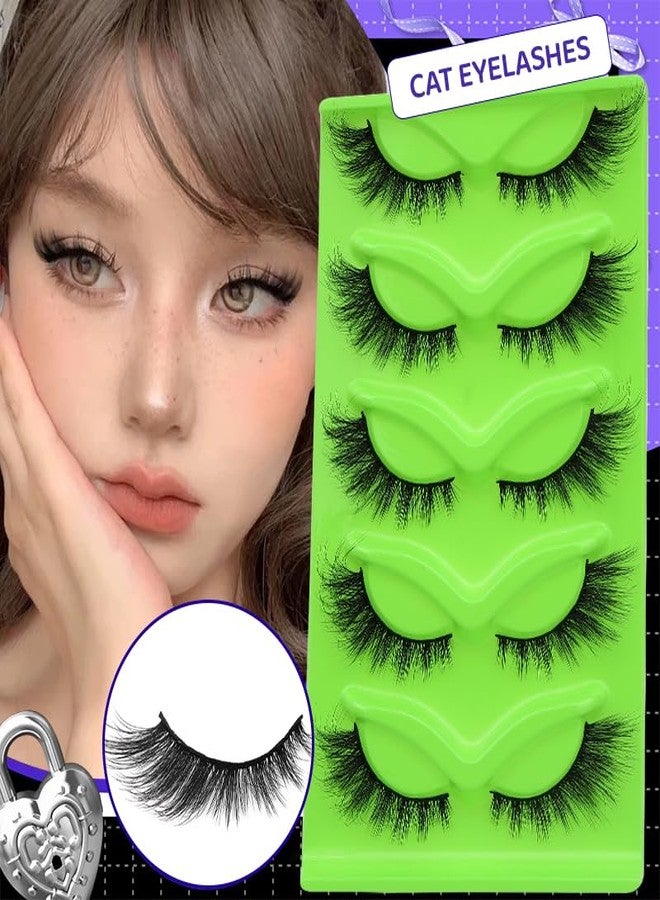 5 pairs Wispy Cat Eye Lashes Wispy False Eyelashes Natural look Eyelashes (W0806) - Image 5
