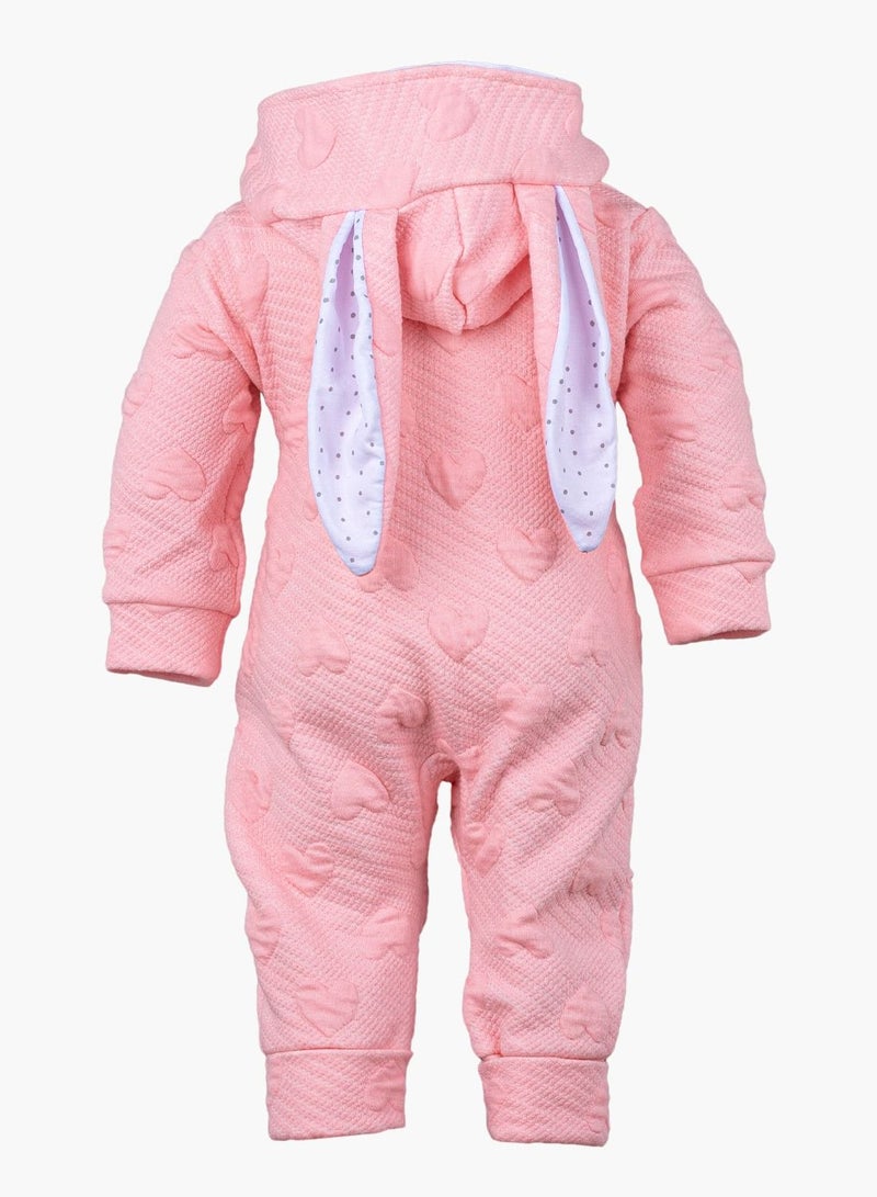 BABYCARA Adorable Cozy 100 Percent Turkish Cotton Toddler Pramsuit with Fancy Hooded Bunny Design and Nearly Full Zip Closure Ages 6-18 Months Perfect for Keeping Your Little One Warm Stylish  - Image 4