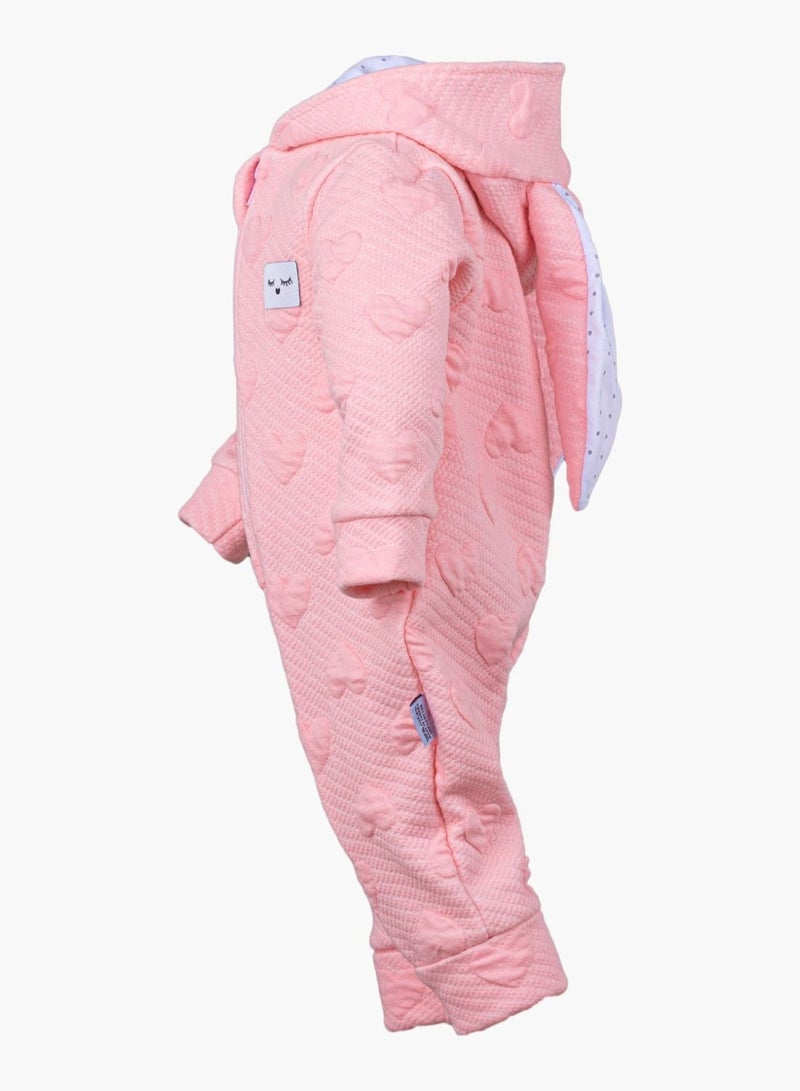 BABYCARA Adorable Cozy 100 Percent Turkish Cotton Toddler Pramsuit with Fancy Hooded Bunny Design and Nearly Full Zip Closure Ages 6-18 Months Perfect for Keeping Your Little One Warm Stylish  - Image 3