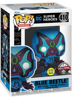 Funko Funko Pop! Heroes: Dia De Los DC - Blue Beetle - Glow In the Dark - DC Comics - Collectable Vinyl Figure  - Image 1