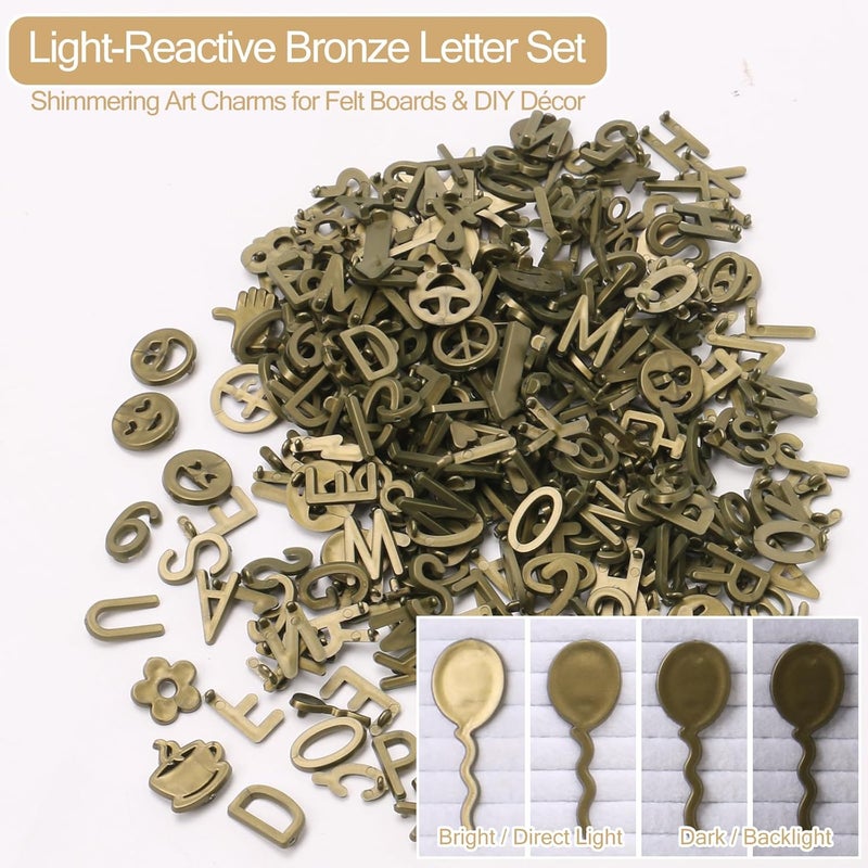 Big Role Antique Gold Letters for Letter Board Letters Only, 3/4 inch Message Board Letters for Felt Letter Board Signs (375 pcs) 0.75” Pre Cut Plastic Letterboard Letters Numbers Changeable Menu Board Symbols - Image 2