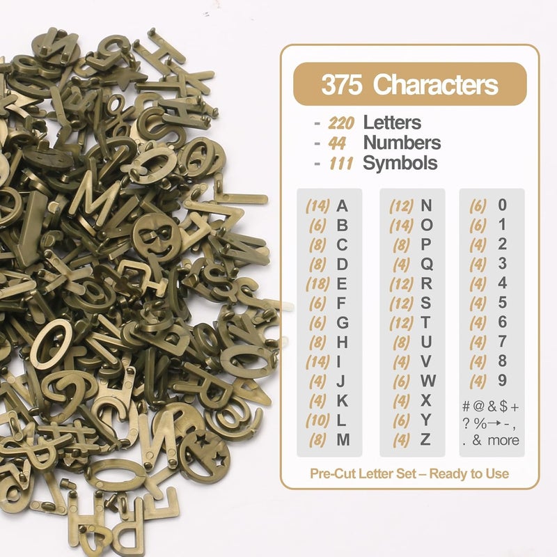 Big Role Antique Gold Letters for Letter Board Letters Only, 3/4 inch Message Board Letters for Felt Letter Board Signs (375 pcs) 0.75” Pre Cut Plastic Letterboard Letters Numbers Changeable Menu Board Symbols - Image 4