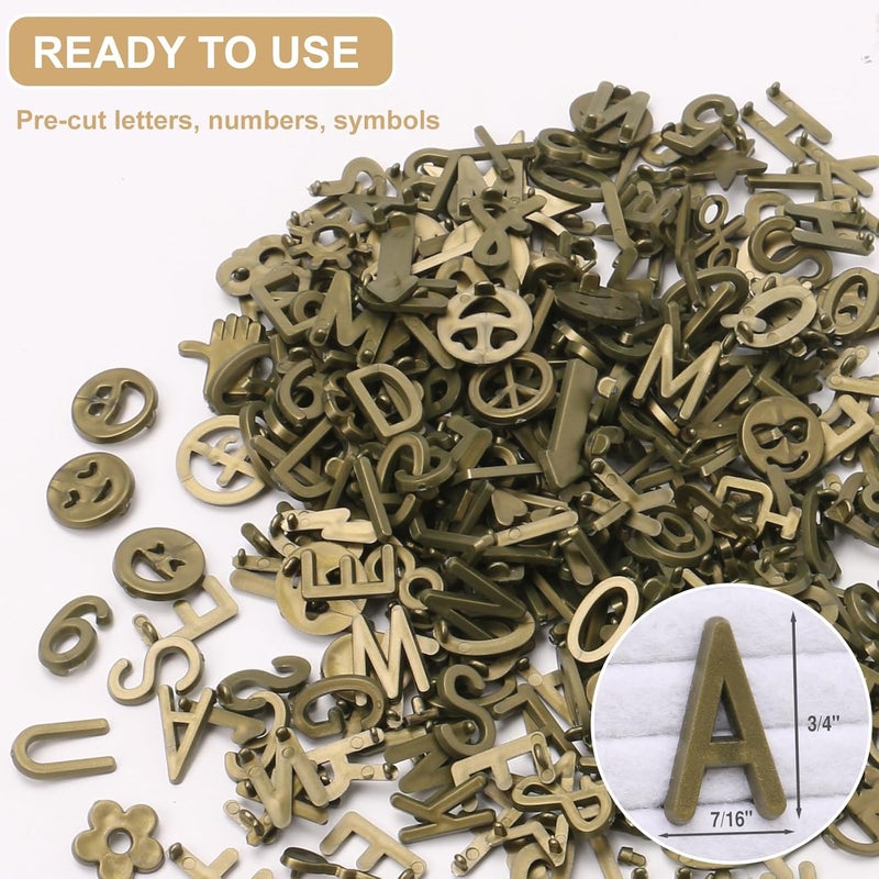 Big Role Antique Gold Letters for Letter Board Letters Only, 3/4 inch Message Board Letters for Felt Letter Board Signs (375 pcs) 0.75” Pre Cut Plastic Letterboard Letters Numbers Changeable Menu Board Symbols - Image 3