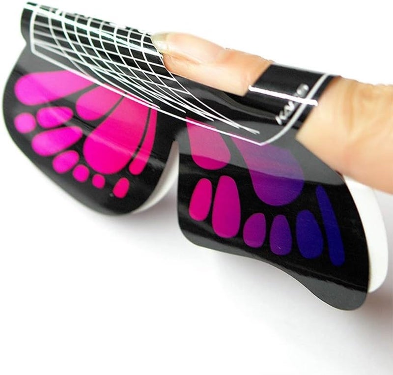 KADS 100pcs in 1 Roll Big Size Butterflyshape Self Adhesive Gel Nail Extension Nail Forms for Acrylic Nails Tips