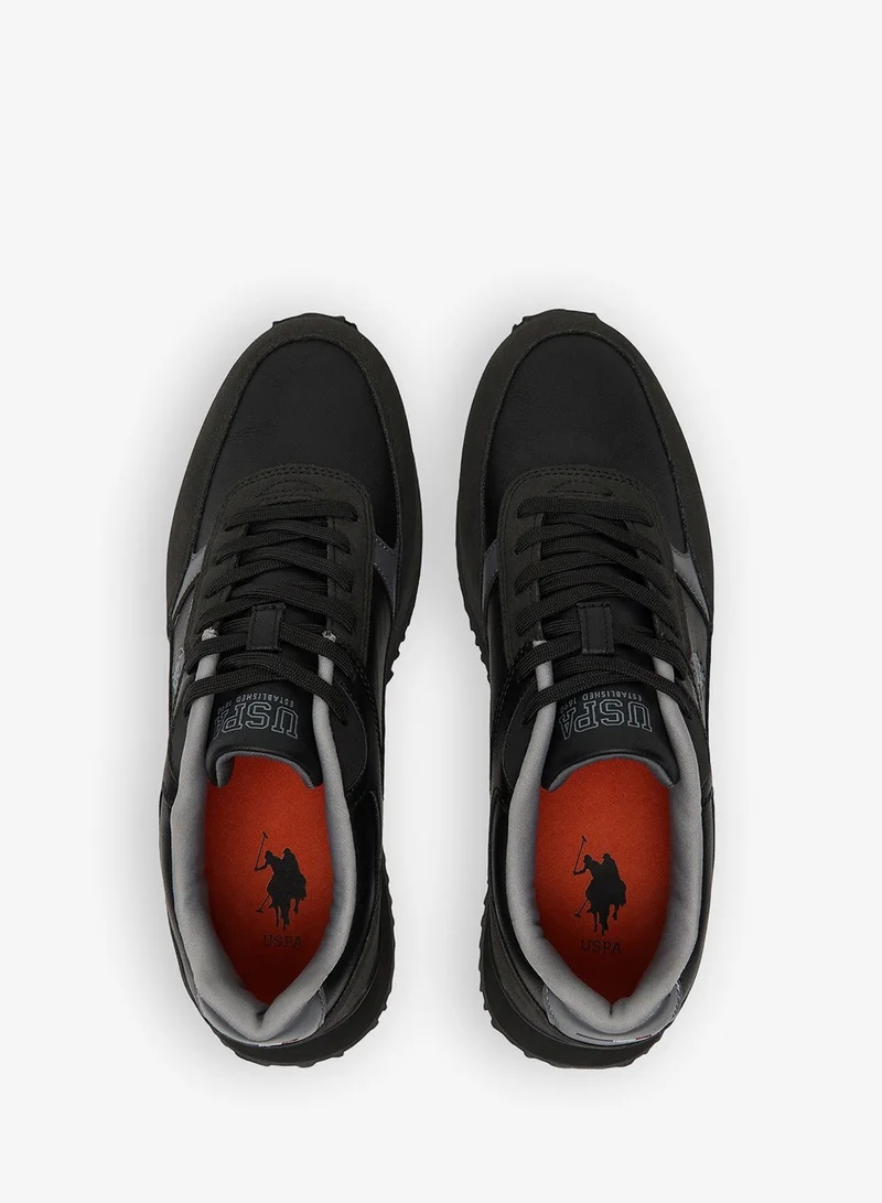 U.S. Polo Assn. Black Men's Casual Sneakers in Black - Lightweight Shoes, Minimalist Designed for Style for Men | Best Price UAE