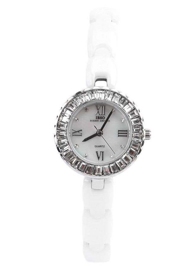 IBSO - IBSO Women's wristwatch - white ivory band - silvery Case, IBSO10 - Image 1