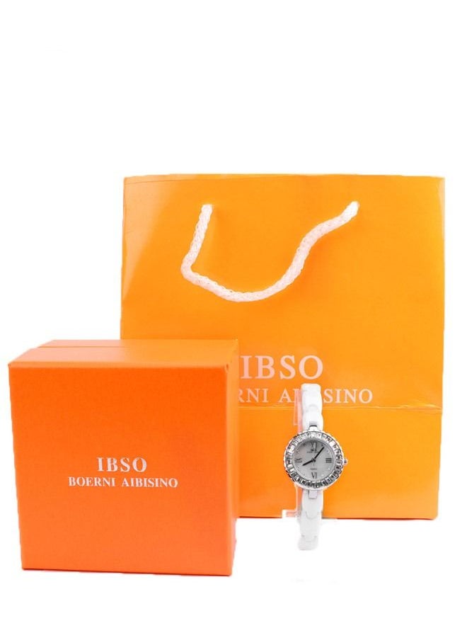 IBSO - IBSO Women's wristwatch - white ivory band - silvery Case, IBSO10 - Image 1