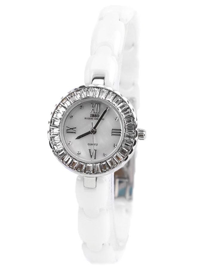 IBSO - IBSO Women's wristwatch - white ivory band - silvery Case, IBSO10 - Image 1