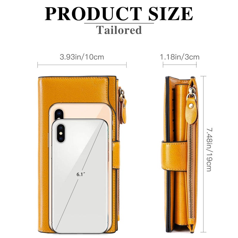 SENDEFN Women Leather Wallets RFID Blocking Clutch Card Holder Ladies Purse with Zipper Pocket - Image 4