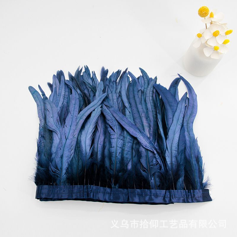 Selling 25-30Cm Tail Feather Cloth With Cloth Strip Stage Clothing Skirt Feather Shawl Diy Handmade - Image 1