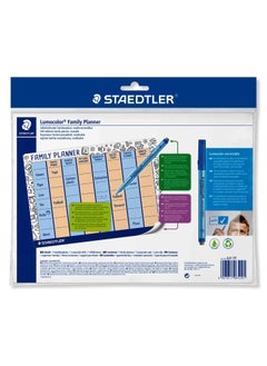 STAEDTLER Lumocolor Reusable Family Planner A4 Self-Adhesive Removable Dry Erase Includes Dry-Wipe Universal Pen and Pen Clip  - Image 2