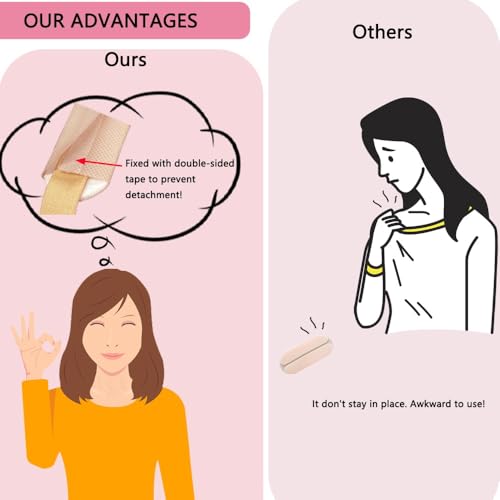 BUMOVE Bra Strap Cushion Fabric, BUMOVE Disposable Bra Strap Cushion Pads for Shoulder Pain Relief (Skin, 20 Pieces) - Image 3