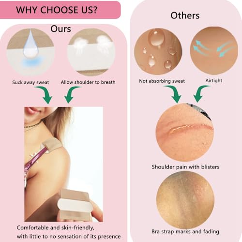 BUMOVE Bra Strap Cushion Fabric, BUMOVE Disposable Bra Strap Cushion Pads for Shoulder Pain Relief (Skin, 20 Pieces) - Image 4