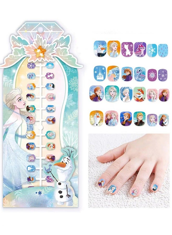 Disney Children's Cartoon Wearable Nail Makeup Toys Baby Girl Printed With Self-Adhesive Nail Tips Nail Art Set - Image 2