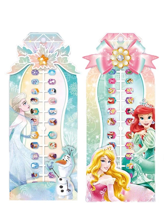 Disney Children's Cartoon Wearable Nail Makeup Toys Baby Girl Printed With Self-Adhesive Nail Tips Nail Art Set - Image 1