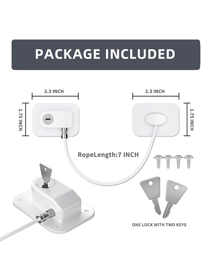 Highly Secured Refrigerator Lock with Key – Mini Refrigerator Door Lock for Children and Adults – Multi Functional Lock for Securing Fridge, Drawers and Health Products (White)  - Image 2