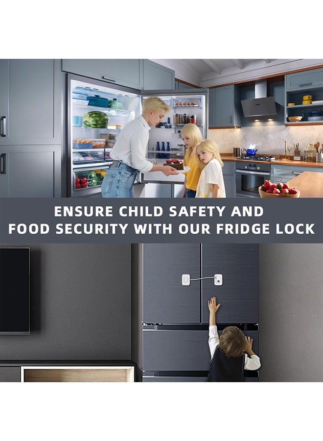Highly Secured Refrigerator Lock with Key – Mini Refrigerator Door Lock for Children and Adults – Multi Functional Lock for Securing Fridge, Drawers and Health Products (White)  - Image 3