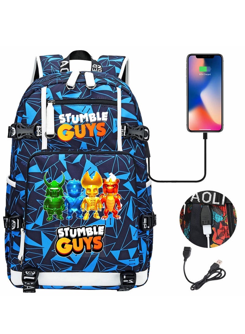 USB Print Youth Casual Travel Backpack