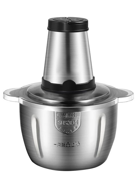 Electric Meat Grinder 2L Multi Function Stainless Steel Food Processor for Meat Vegetables Fruits Nuts 2-Speed Control